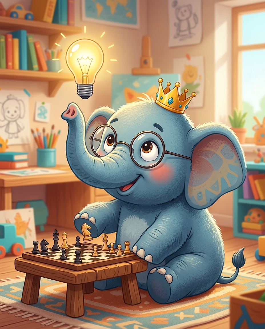 Elephant Chess Academy Curious Mascot